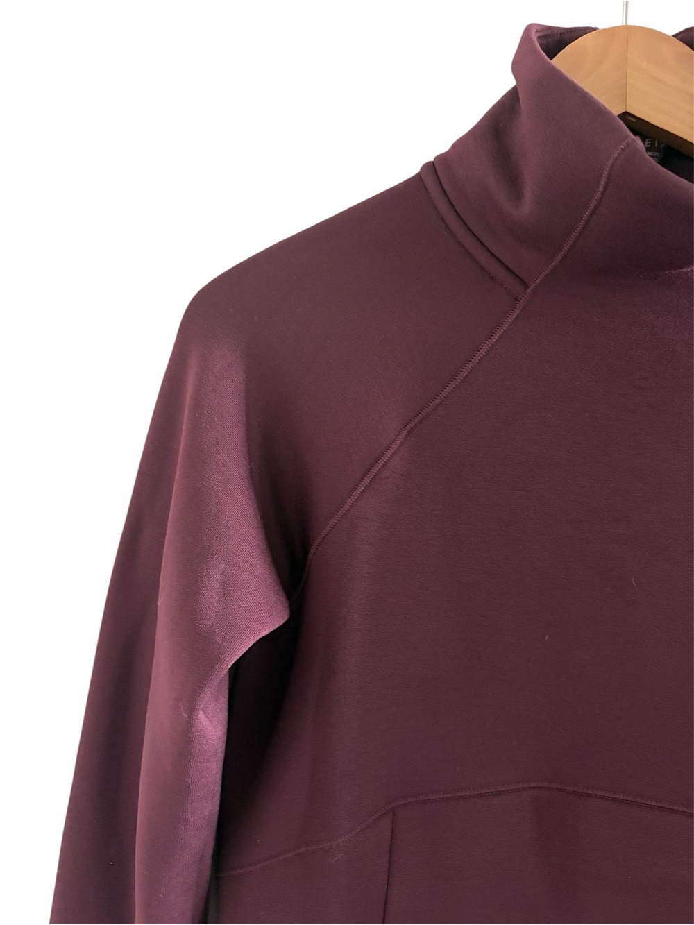 Athleta Maroon High-Neck Pullover Jacket with Thumb Holes - Picture 4 of 7